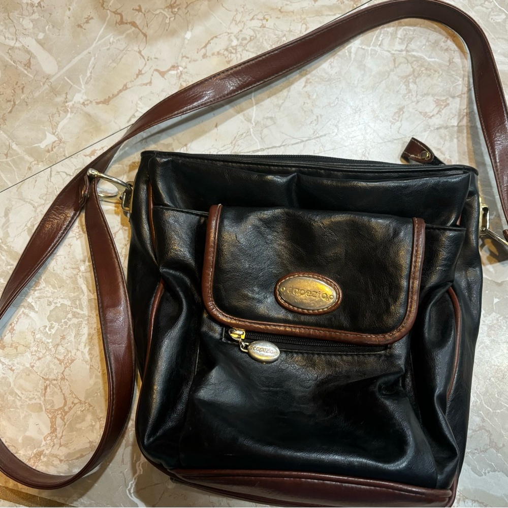 Capezio Black and Brown Faux Leather Bag